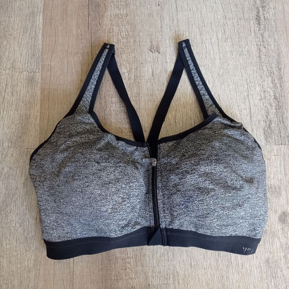 VSX Victoria Secret Sports Bra Size 34C/D Black Underwire Workout Racerback P11